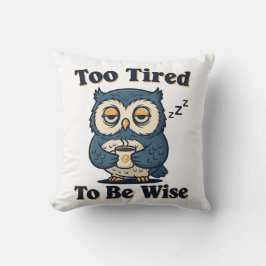 Sleepy Retro Owl Square Throw Pillow Kissen