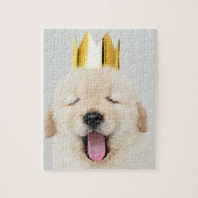 Sleepy Royal Puppy mit Crown Puzzle (Vertikal)