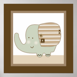 Sleepy Safari Elephant Wall Art Poster