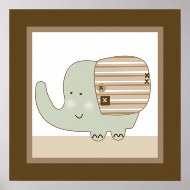 Sleepy Safari Elephant Wall Art Poster (Vorne)