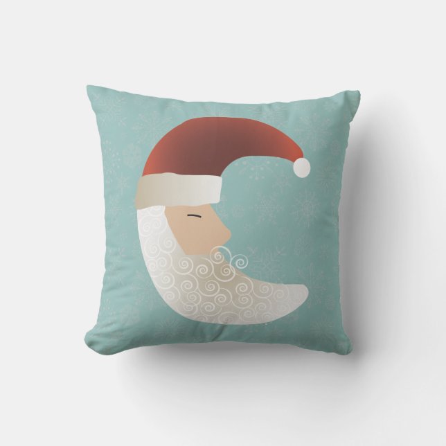 Sleepy Santa Halb Moon Weihnachten Bendel Kissen (Vorderseite)