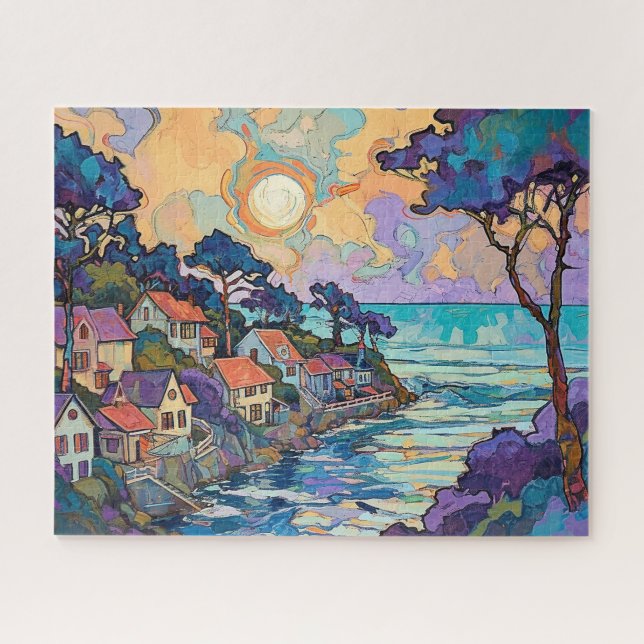 Sleepy Seaside Town Puzzle (Horizontal)