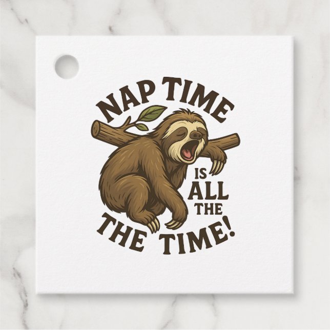 Sleepy Sloth Funny Geschenkanhänger (Vorderseite)