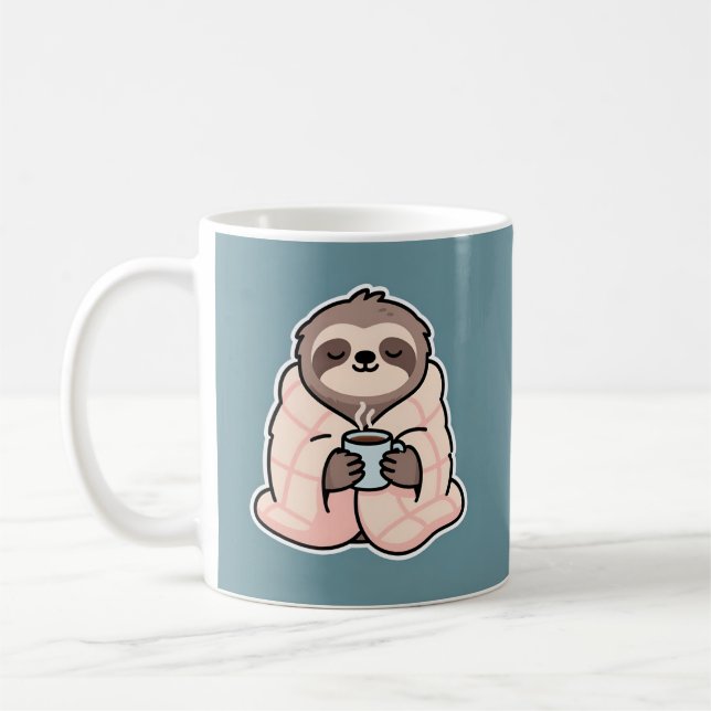 Sleepy Sloth Funny Morning Drinks Kaffeetasse (Links)