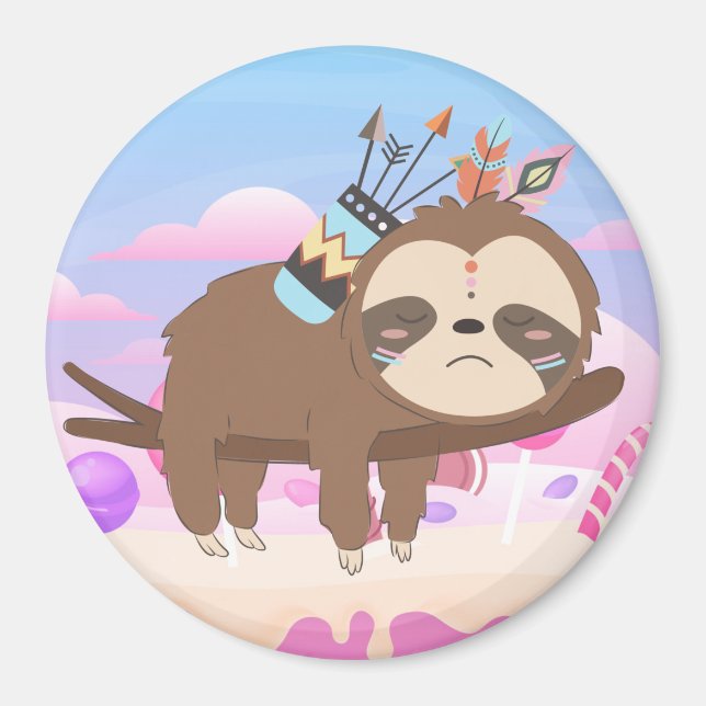 Sleepy Sloth Magnet (Vorne)