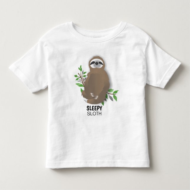 Sleepy Sloth sitzend mit überquerten Legen und Nap Kleinkind T-shirt (Vorderseite)