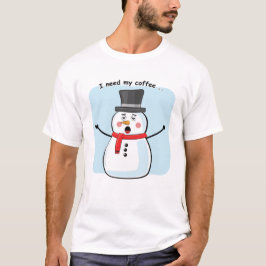 Sleepy Snowman - Funny Illustration T-Shirt
