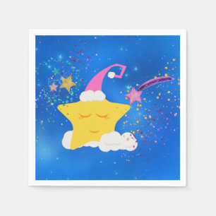 Sleepy Star Blue Starry Sky Serviette
