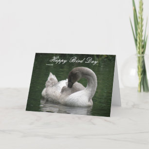 Sleepy Swan Custom Birthday Card Karte