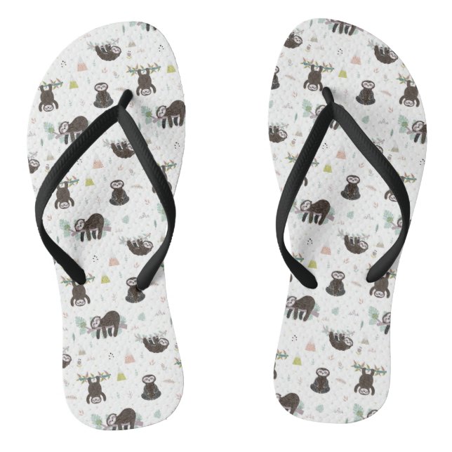 Sleepy Sweet Sloth Pattern Flip Flops (Fußbett)