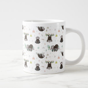 Sleepy Sweet Sloth Pattern Jumbo-Tasse