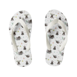 Sleepy Sweet Sloth Pattern Kinderbadesandalen