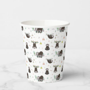 Sleepy Sweet Sloth Pattern Pappbecher