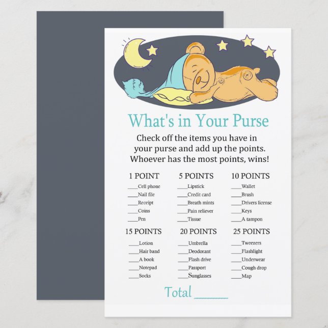 Sleepy Teddy Bär Was ist in deinem Handyspiel? (Vorne/Hinten)