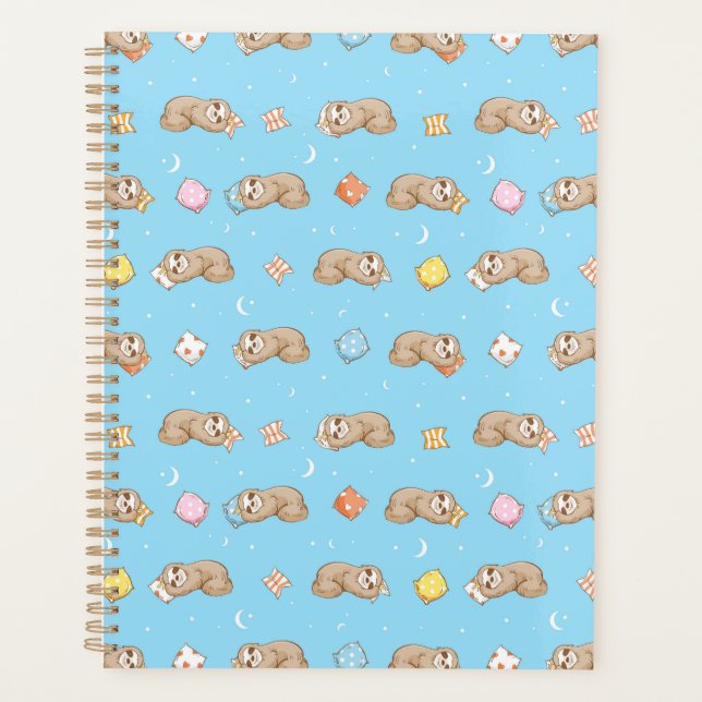 Sleepy Time Sloth Pattern Planer (Vorderseite)