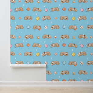 Sleepy Time Sloth Pattern Tapete