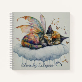 Sleepy Tortie Fairy Spiral Notebook Notizbuch