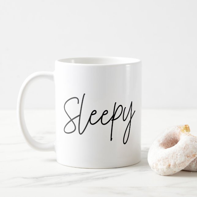 Sleepy Typografy Kaffeetasse (Mit Donut)