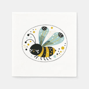 Sleepy Whimsical Bee Serviette