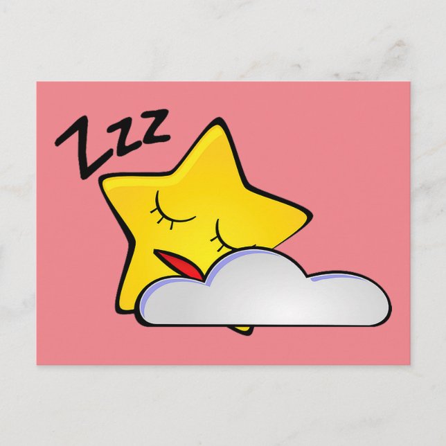 Sleepy Yellow Star Postcard Postkarte (Vorderseite)