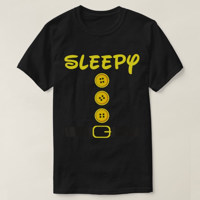Sleepy Zwarf Halloween Kostümfarbe Matching Krieg T-Shirt (Design vorne)
