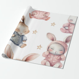 Sleepyhead Watercolor Bunny Baby Showmuster Geschenkpapier
