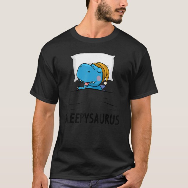 Sleepysaurus nigh Dinosaurier Dino Rex Nachtigall  T-Shirt (Vorderseite)