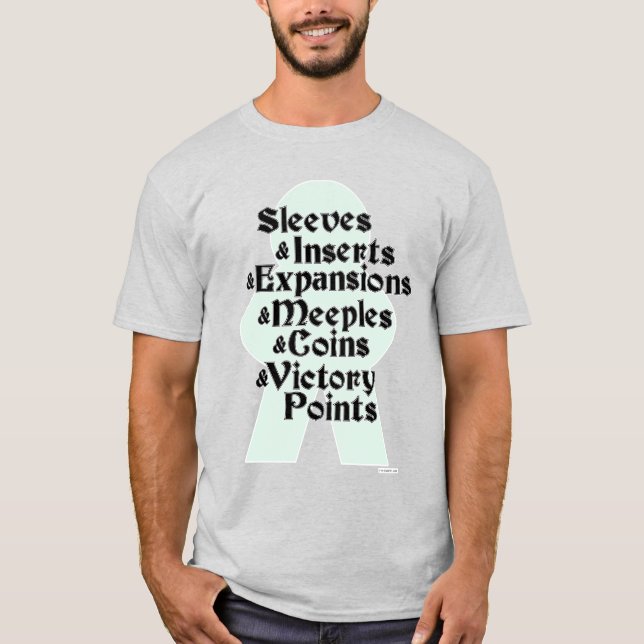 Sleeves and Expansions Fun Board Gamer Design T-Shirt (Vorderseite)
