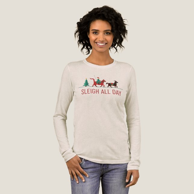 Sleigh All Day Christmas Tri-Blend Shirt (Volle Vorderseite)