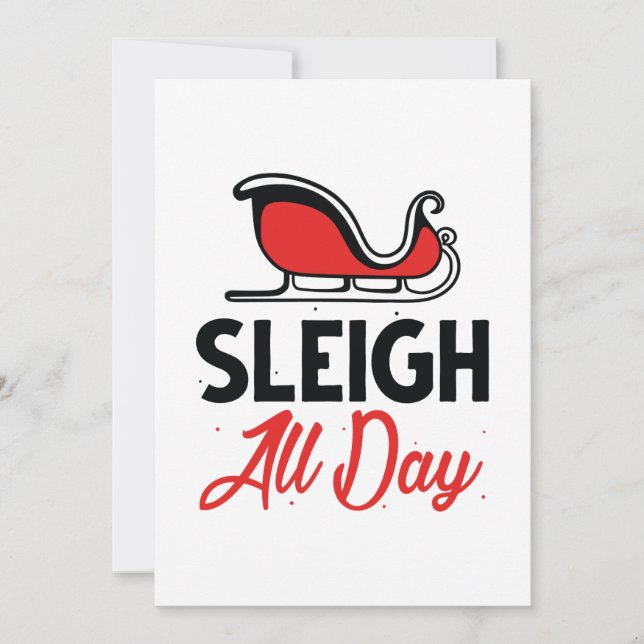 Sleigh All Day Dankeskarte (Vorderseite)