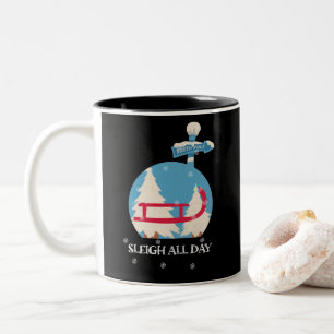 Sleigh All Day   Schlittenliebhaber   Winterliebha Zweifarbige Tasse