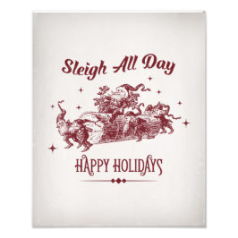 Sleigh All day Vintage Weihnachten Fotodruck