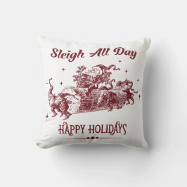 Sleigh All day Vintage Weihnachten Kissen