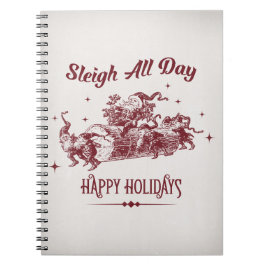 Sleigh All day Vintage Weihnachten Notizblock