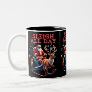 Sleigh All Day Zweifarbige Tasse