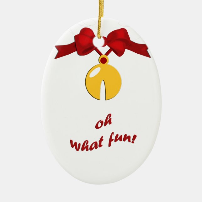Sleigh Bell Fun Keramik Ornament (Vorne)