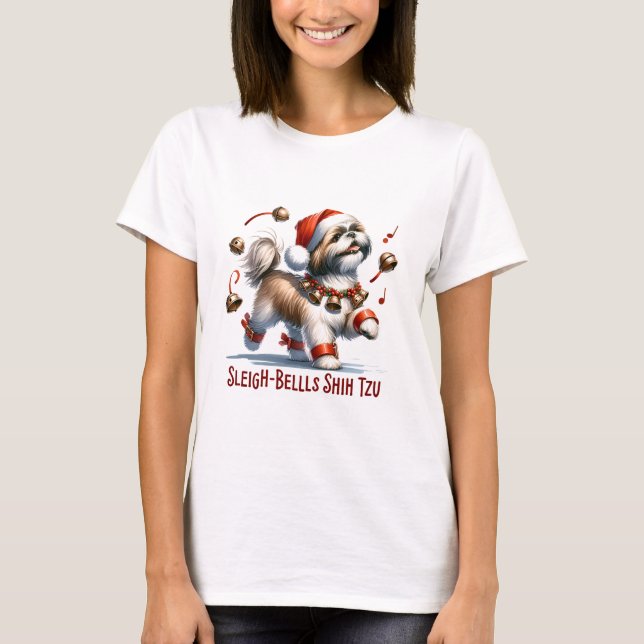 Sleigh Bells Shih Tzu T-Shirt (Vorderseite)