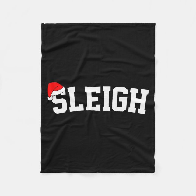Sleigh Christmas Santa Hat Matching Christmas Fami Fleecedecke (Vorderseite)