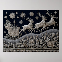 Sleigh Embroidery Poster