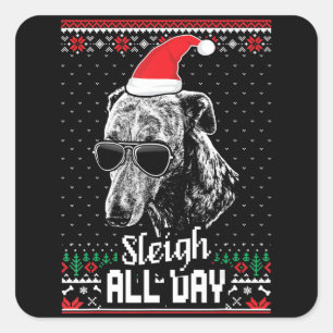 Sleigh Ganztags Funny Fhippet Weihnachten Quadratischer Aufkleber