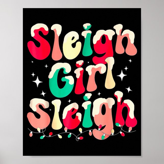 Sleigh Girl Sleigh Christmas Womens Pajamas  Poster (Vorne)