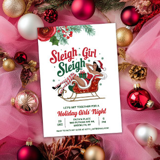 Sleigh Girl Sleigh Holiday Weihnachts-Einladung Einladung