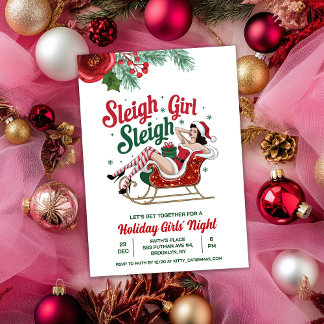 Sleigh Girl Sleigh Holiday Weihnachts-Einladung Einladung