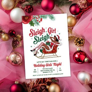 Sleigh Girl Sleigh Holiday Weihnachts-Einladung Einladung