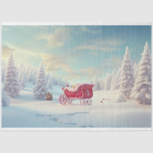 Sleigh in Schnee 2 Dekoupage Paper Seidenpapier