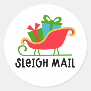 Sleigh Mail Classic Round Sticker