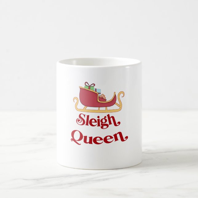 Sleigh Queen Christmas Spaß Pun Kaffeetasse (Mittel)