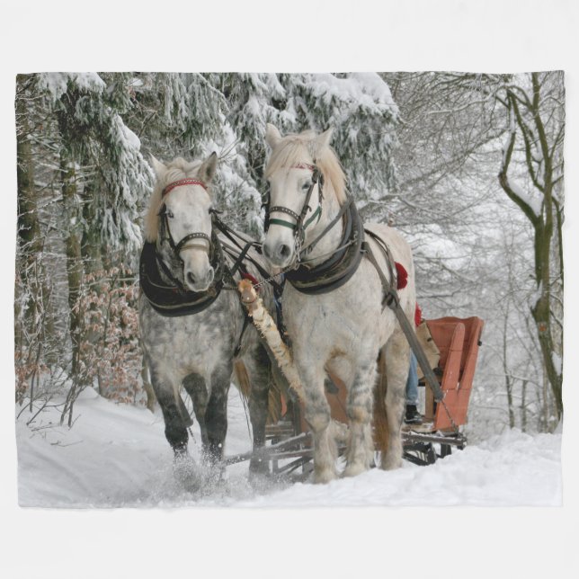 Sleigh Ride Fleecedecke (Vorderseite (Horizontal))