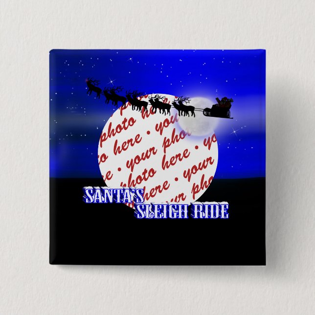 Sleigh Ride Foto Frame Button (Vorderseite)