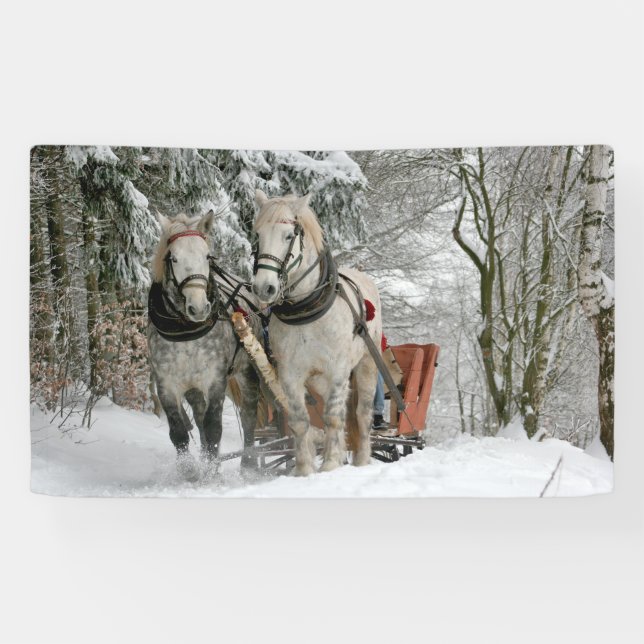 Sleigh Ride im Snowy Forest Banner (Horizontal)